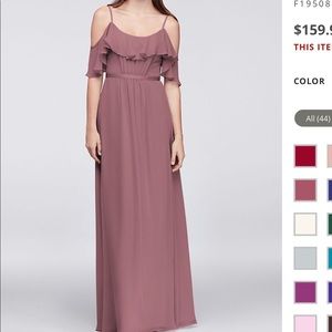 Cold Shoulder Crinkle Chiffon Bridesmaid Dress